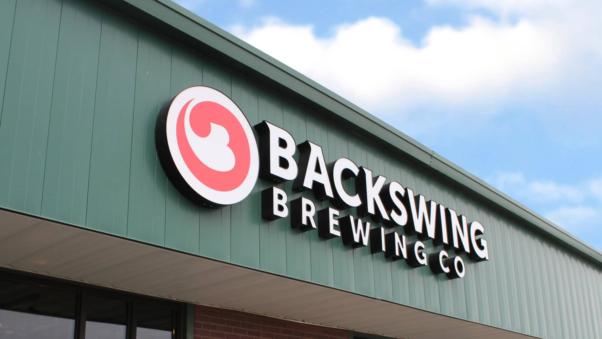 Backswing Brewing logo signage