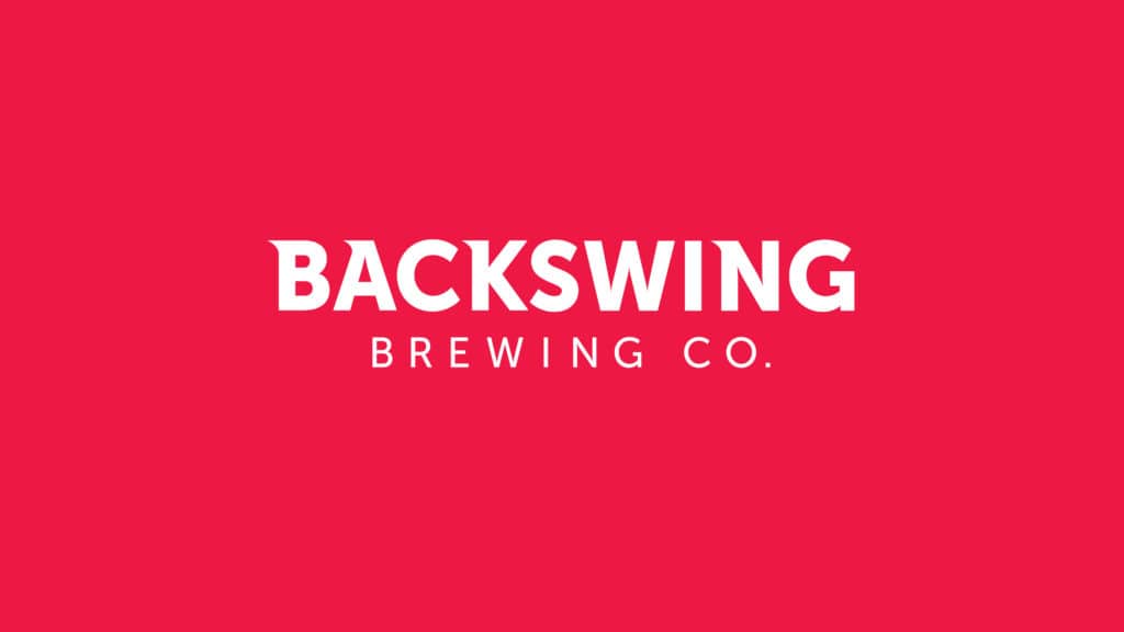 Backswing Brewing logo on red background