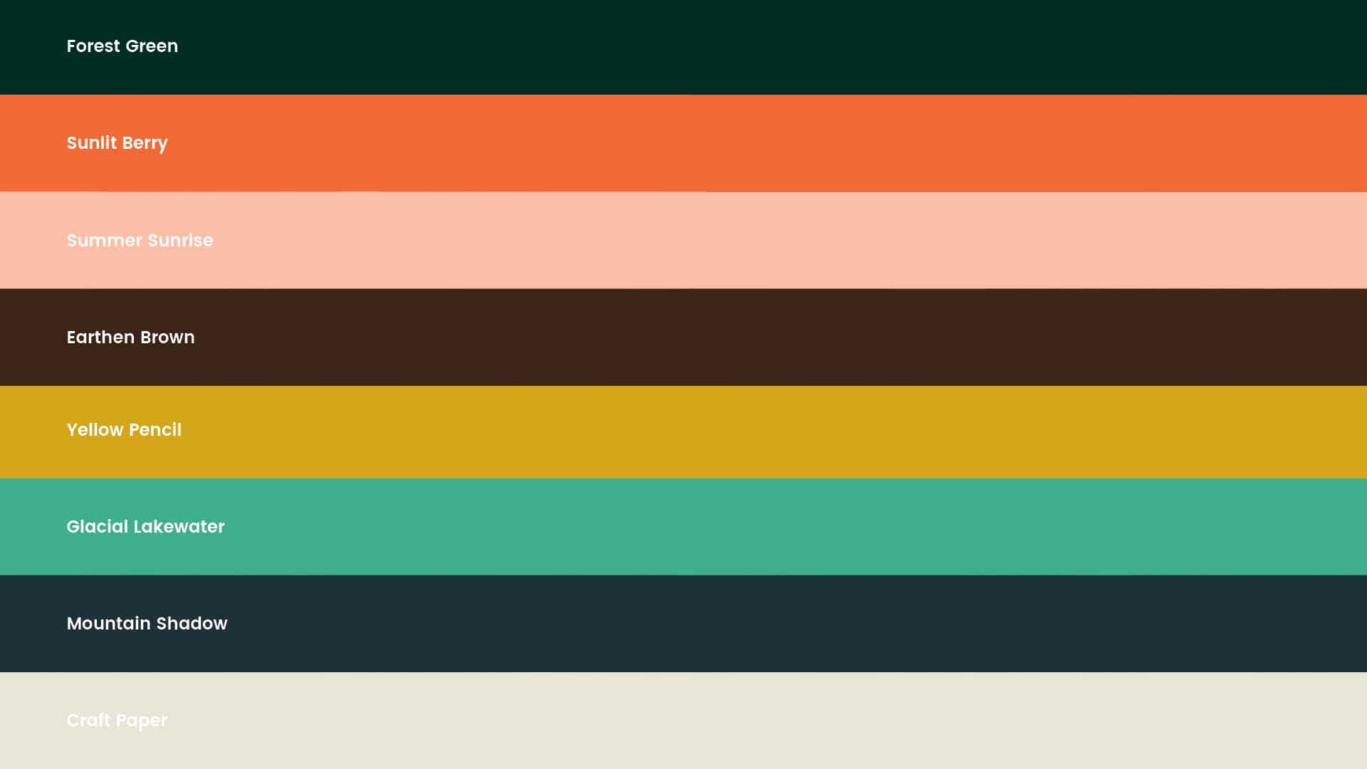 Graphic showing Kind Habits' color palette.