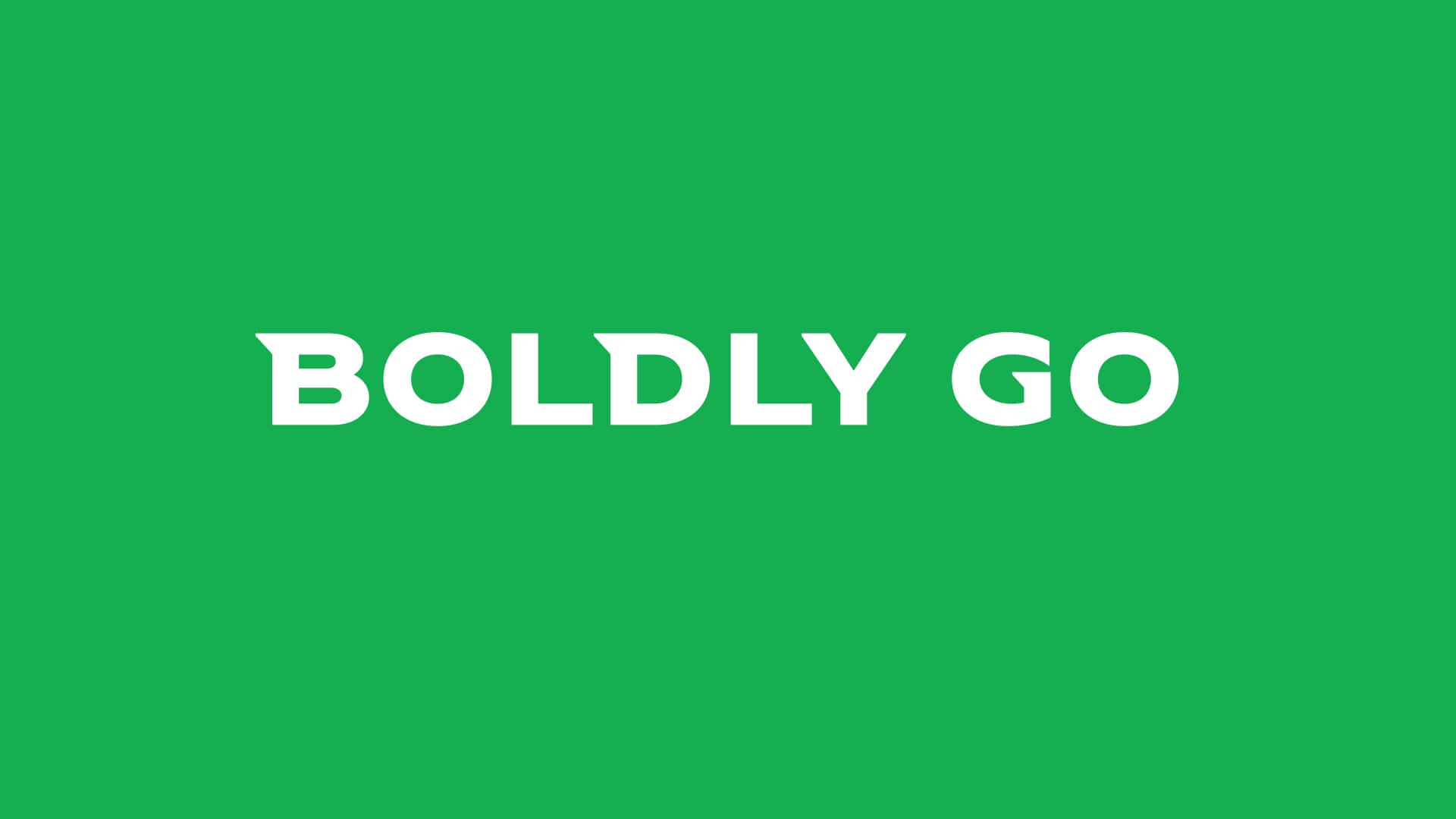 Boldly Go Logo on Green Background