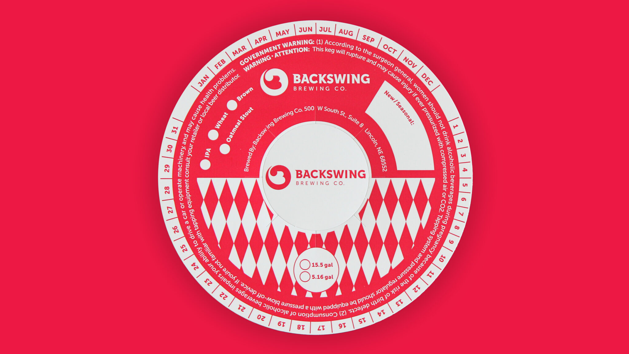 Backswing Brewing Branding: Image of Keg Collar Design