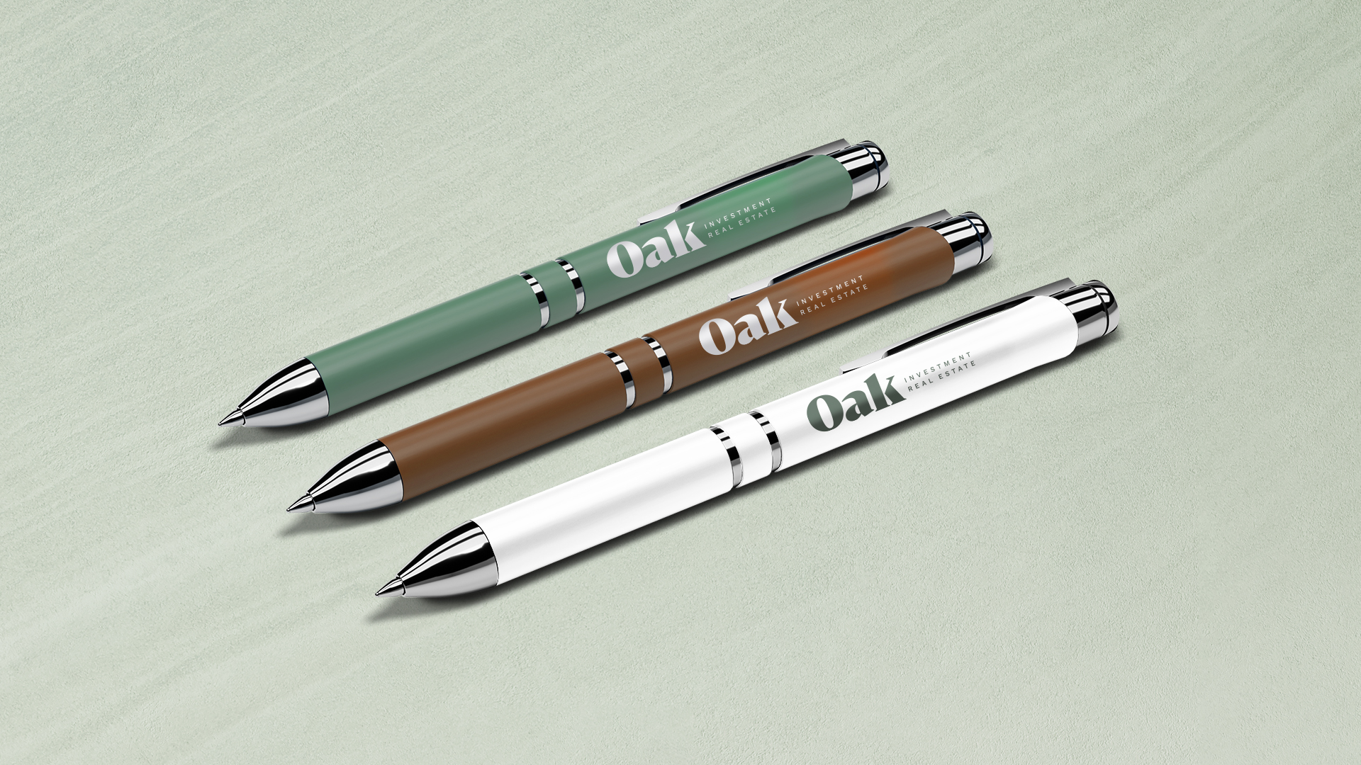 Oak Investment Real Estate Branding: Pens