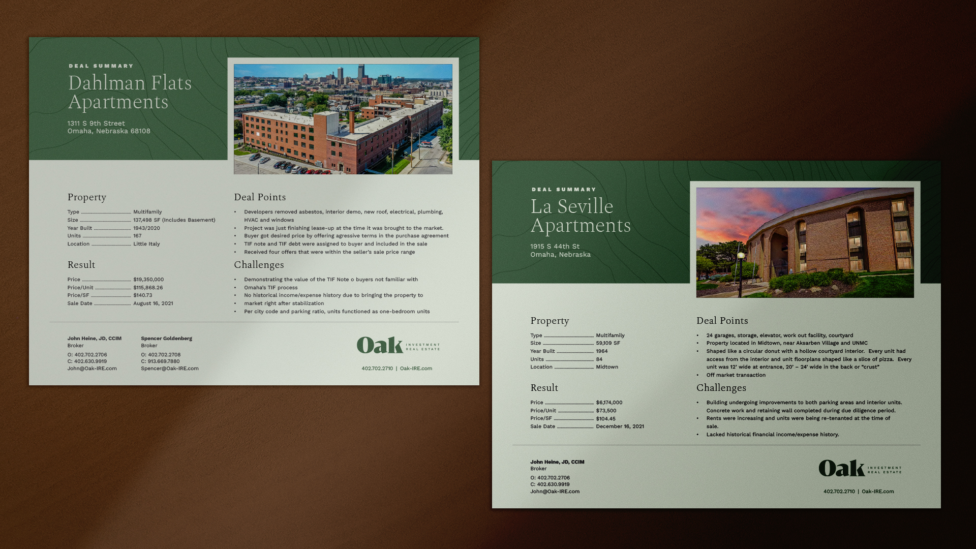 Oak Investment Real Estate Branding Omaha: Templates