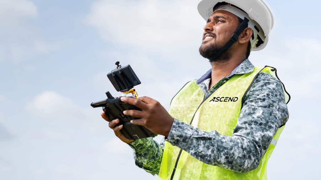 ascend branding omaha: drone pilot wearing branded vest