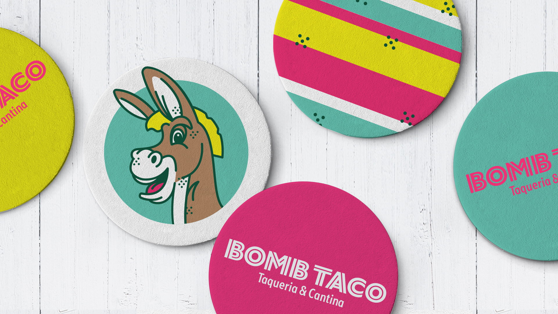 Bomb Taco Branding: Coaster Designs